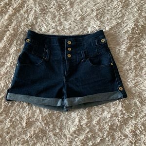 High waisted jeans shorts